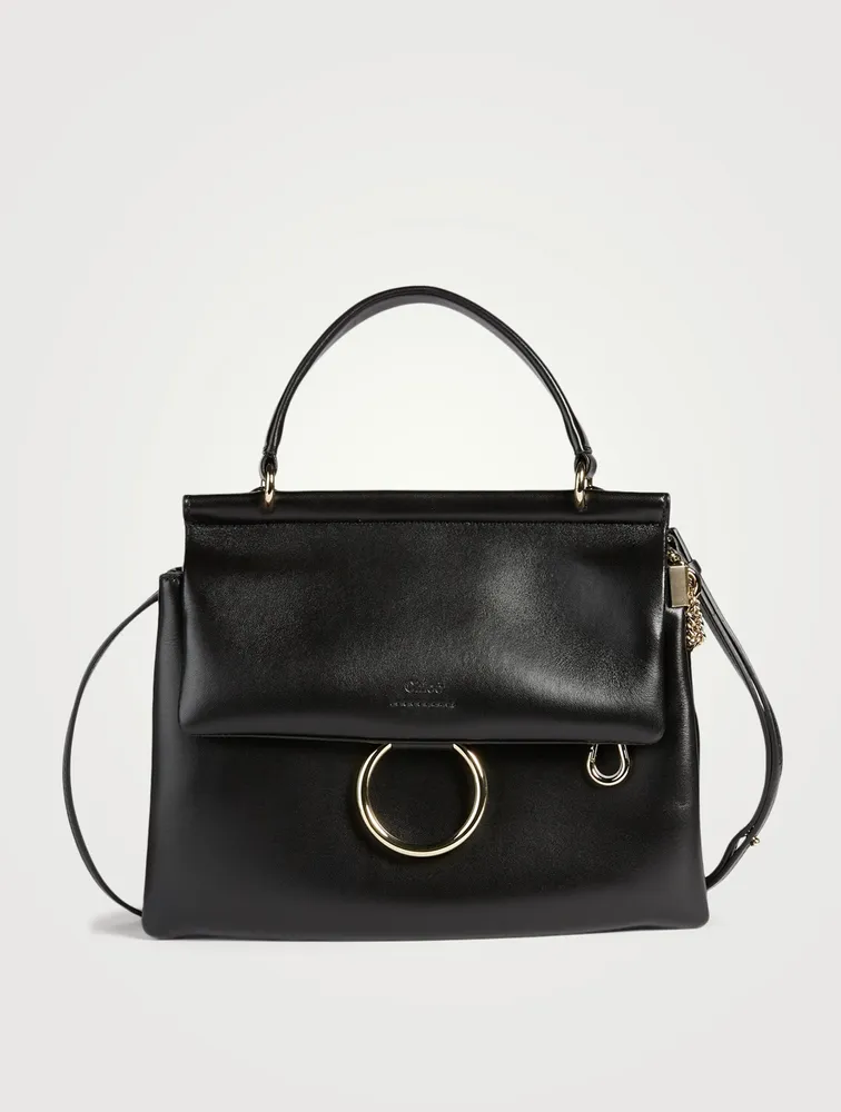 Medium Faye Leather Top Handle Bag