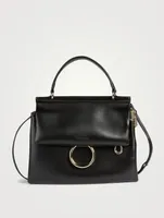 Medium Faye Leather Top Handle Bag