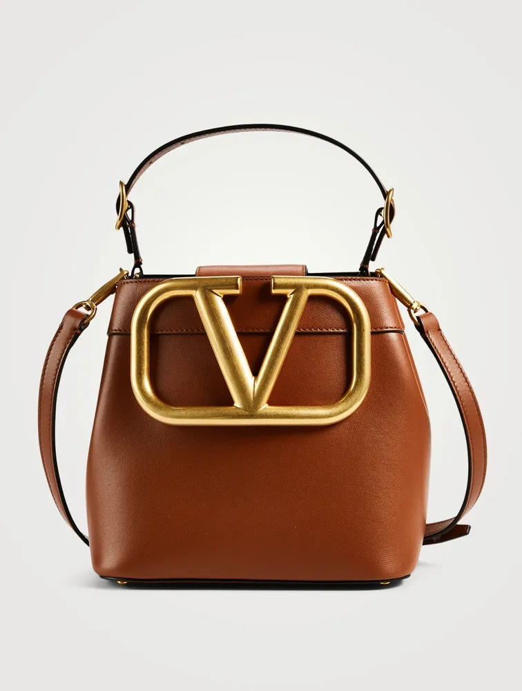 SUPERVEE Leather Bucket Bag