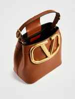 SUPERVEE Leather Bucket Bag