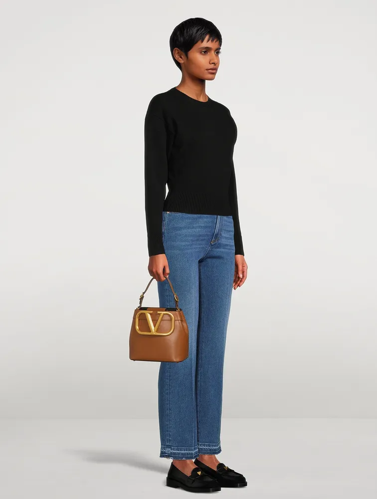 SUPERVEE Leather Bucket Bag