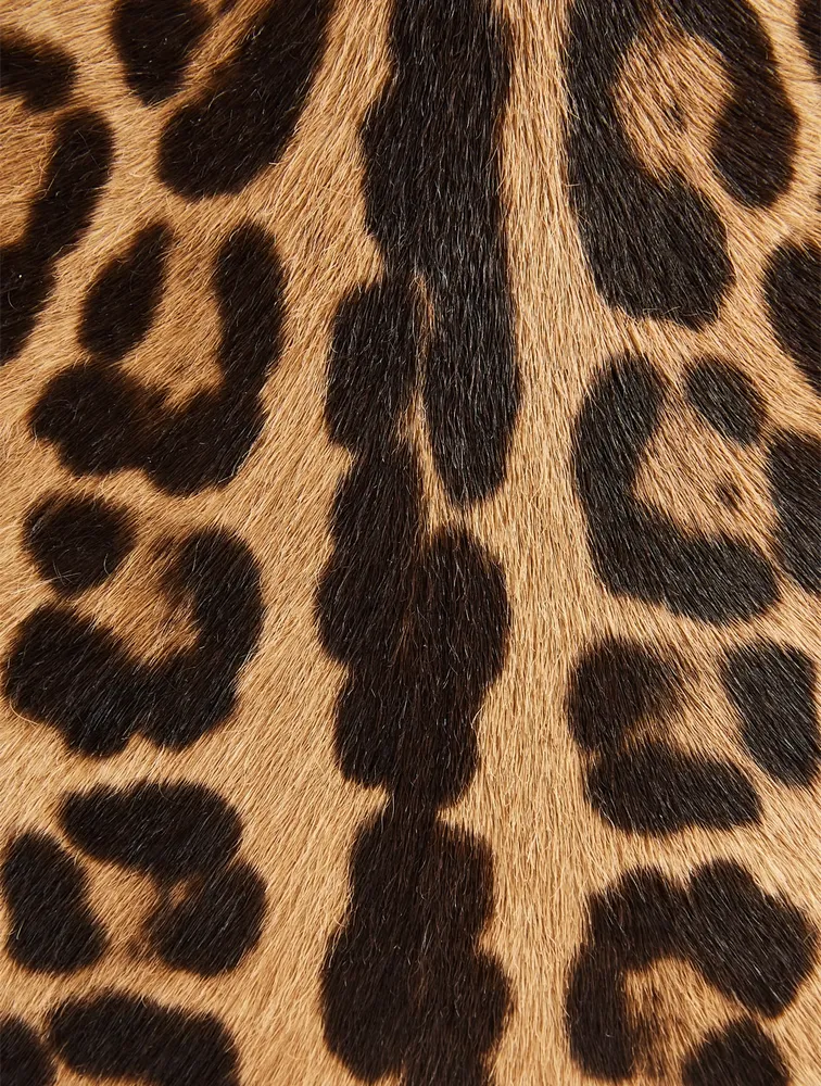 Small Alcove Rockstud Leather Top Handle Bag In Leopard Print