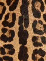 Small Alcove Rockstud Leather Top Handle Bag In Leopard Print