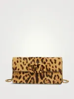 VLOGO Calf Hair Crossbody Chain Wallet Bag In Leopard Print