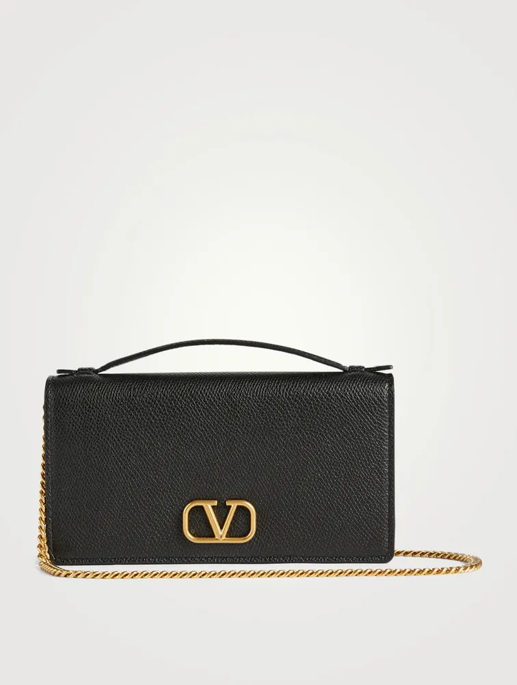 VLOGO Leather Crossbody Chain Wallet