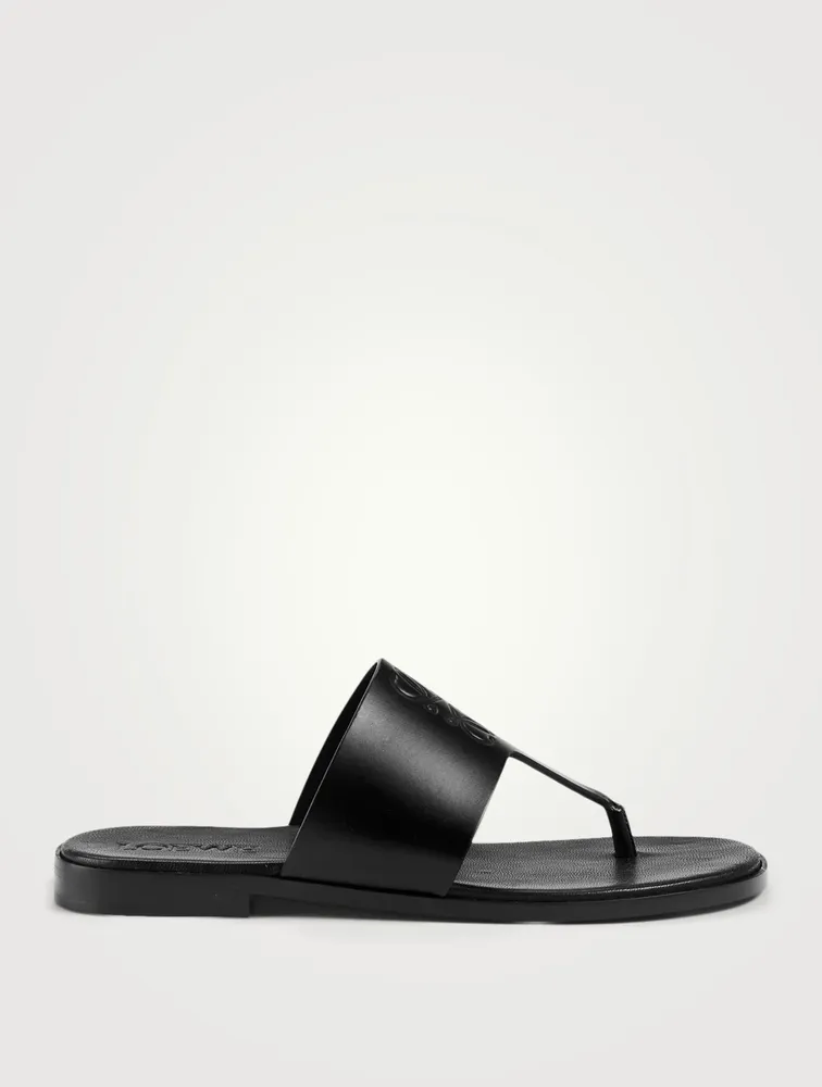 Paula's Ibiza Anagram Leather Thong Sandals