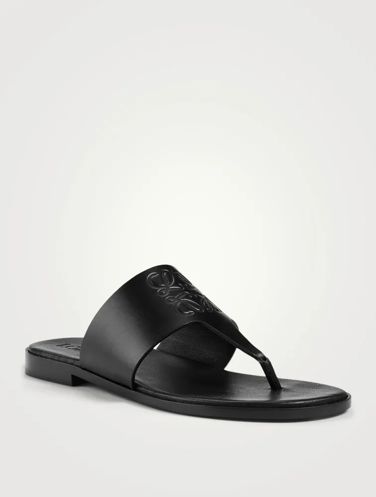 Paula's Ibiza Anagram Leather Thong Sandals