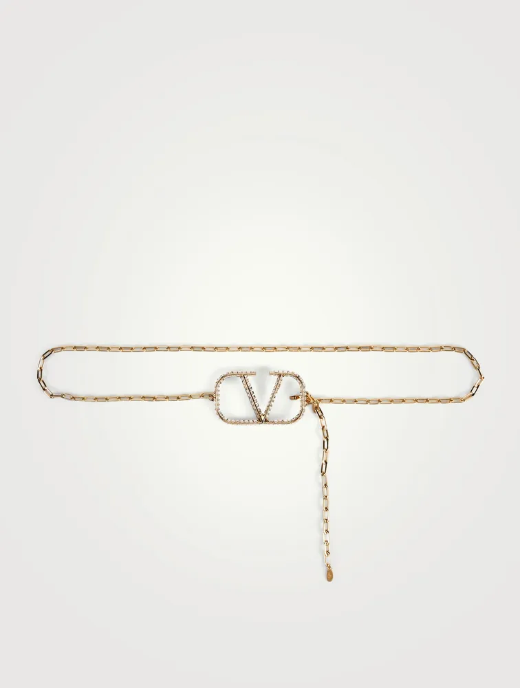 Crystal VLOGO Signature Chain Belt