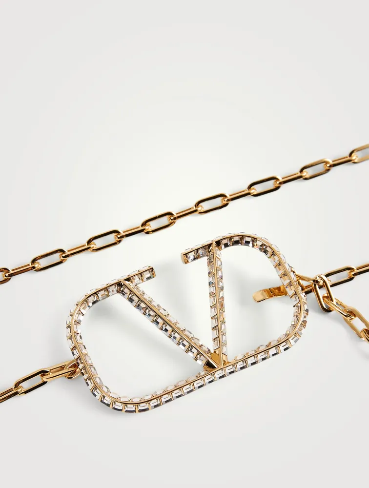 Crystal VLOGO Signature Chain Belt