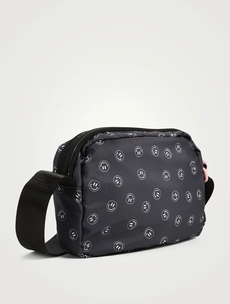 Festival Recycled Tech Fabric Crossbody Bag In Smiley Print
