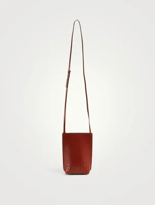 Recycled Leather Crossbody Phone Bag