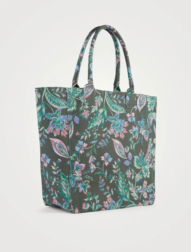 Yenky Canvas Tote Bag In Floral Print With Logo