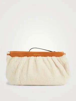 Luz Shearling And Leather Clutch