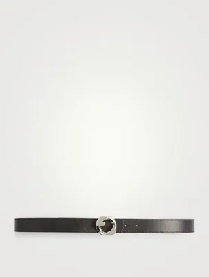 G Chain Buckle Leather Reversible Belt