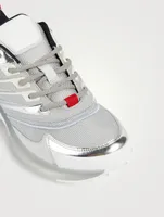 Giv 1 Metallized Leather And Mesh Sneakers