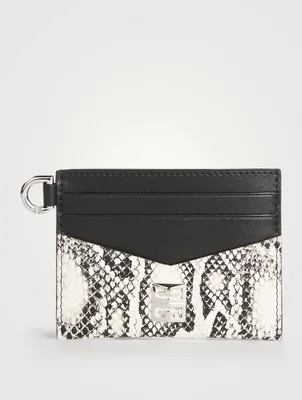 4G Leather Card Holder In Snake Print