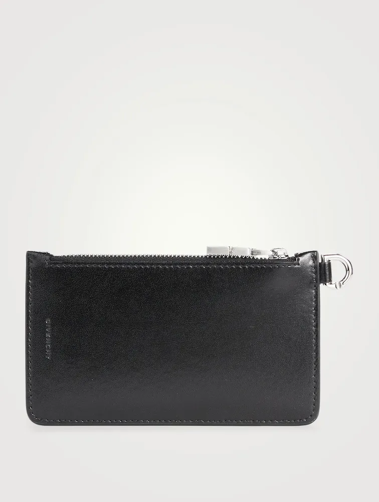 4G Leather Zippered Card Holder
