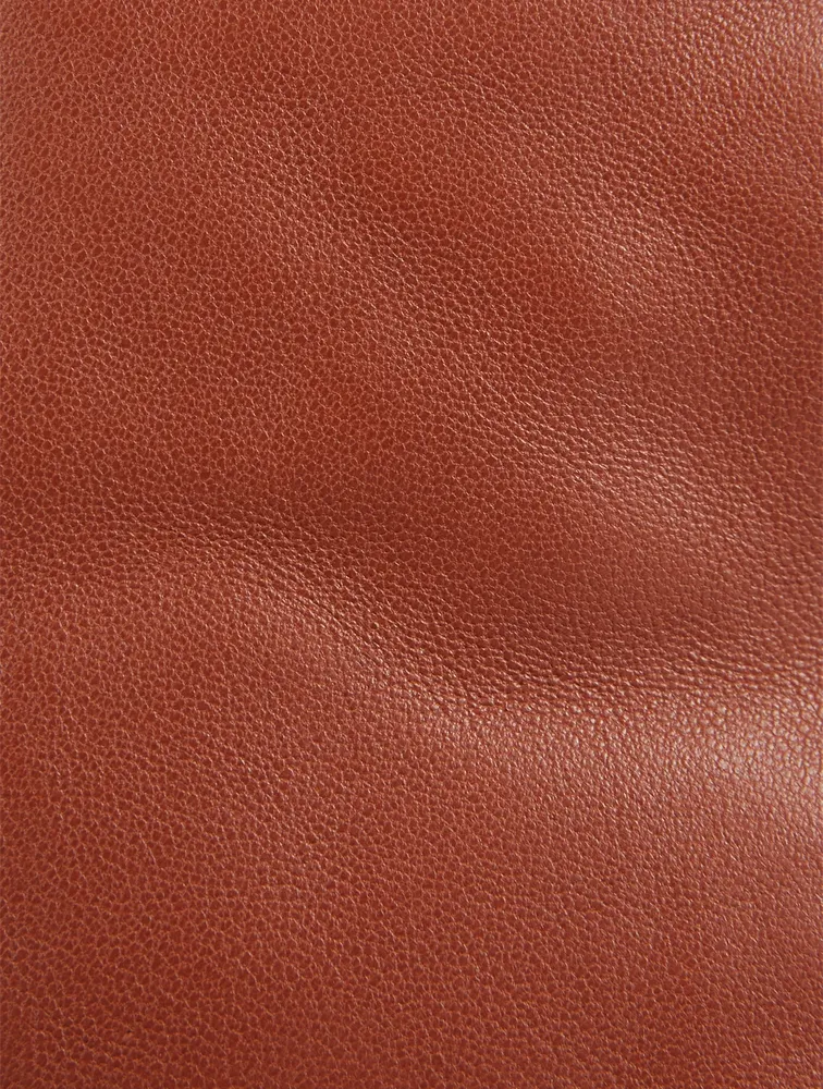 Small Drawstring Leather Clutch Bag