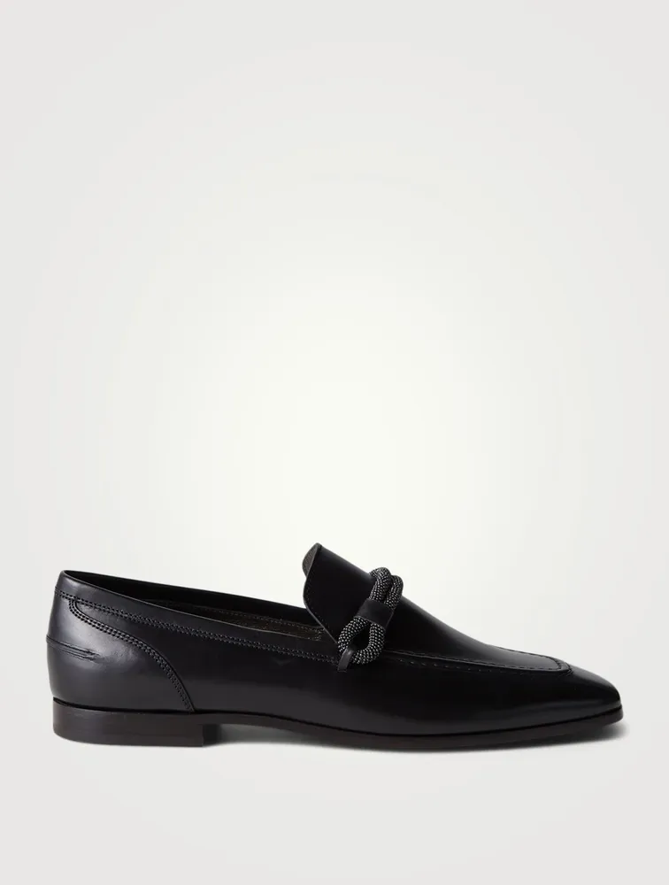 Leather Loafers With Monili Band