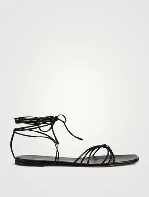 Sylvie Leather Ankle-Tie Sandals