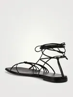 Sylvie Leather Ankle-Tie Sandals