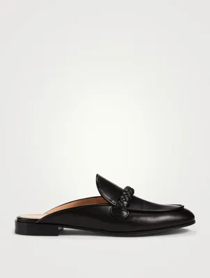 Belem Leather Flat Mules With Braid Detail