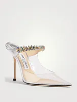 Bing 100 Clear PVC Mules With Crystal Strap