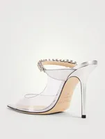 Bing 100 Clear PVC Mules With Crystal Strap