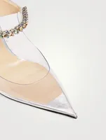 Bing 100 Clear PVC Mules With Crystal Strap