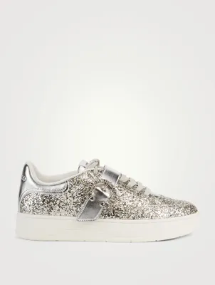 Osaka Metallic Leather And Glitter Sneakers