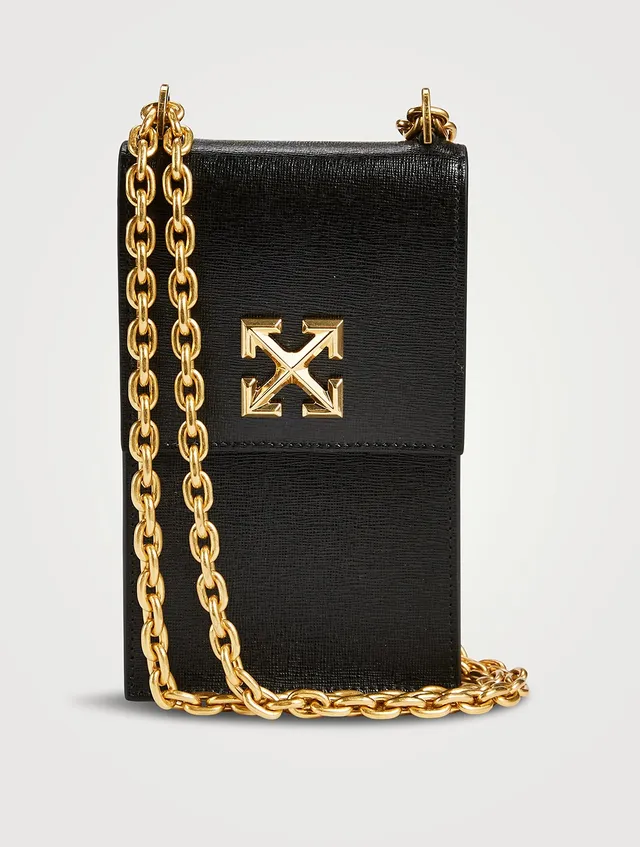 White Off White Jitney Quote Wallet on Chain Baguette