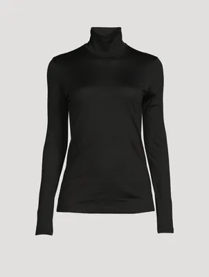 Cashmere And Silk Jersey Mockneck Sweater