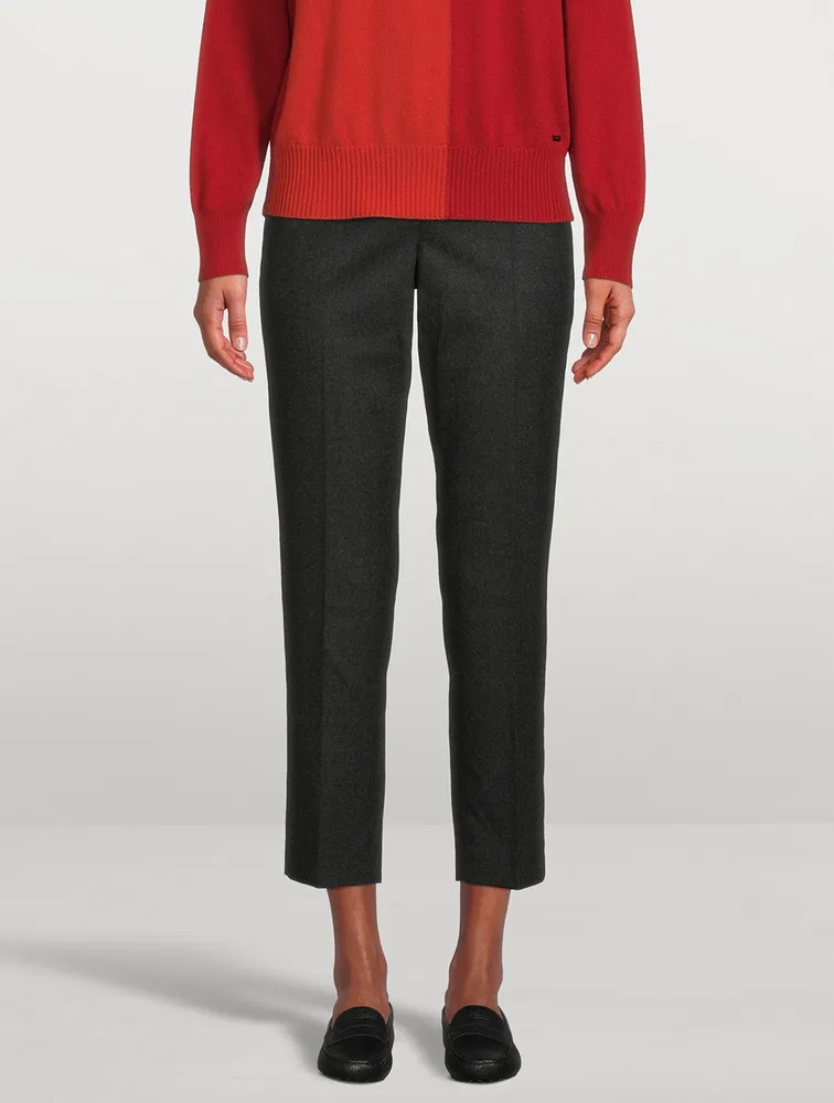 Flavin Stretch Wool Cropped Trousers