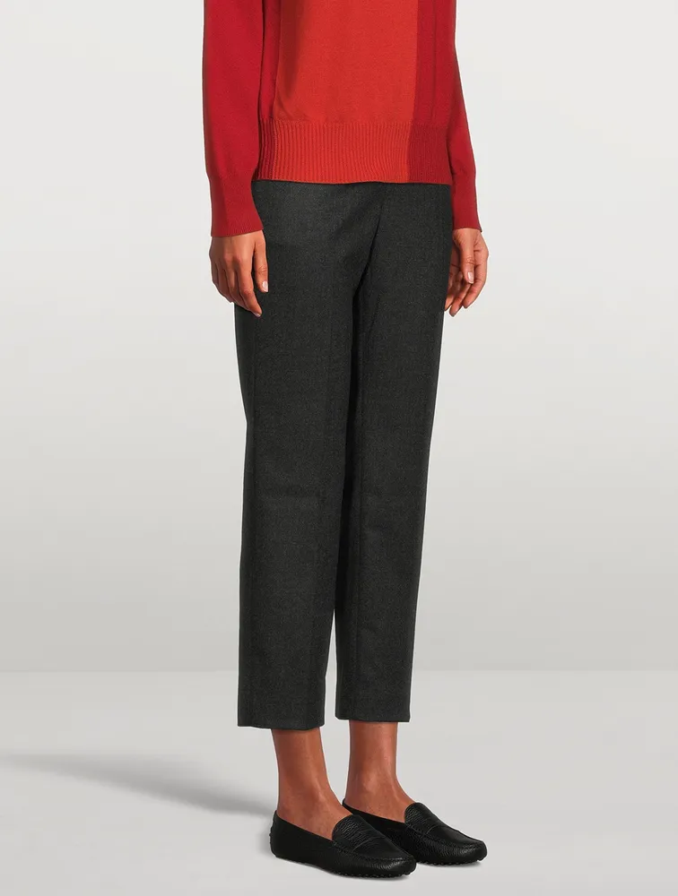 Flavin Stretch Wool Cropped Trousers