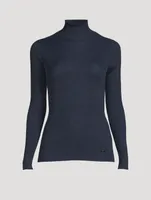 Cashmere And Silk Fine Rib Mockneck Sweater