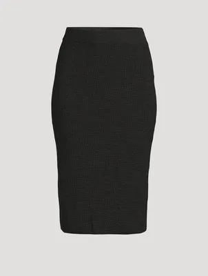 Stretch Wool Pencil Skirt