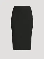 Stretch Wool Pencil Skirt