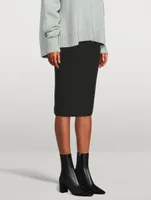 Stretch Wool Pencil Skirt