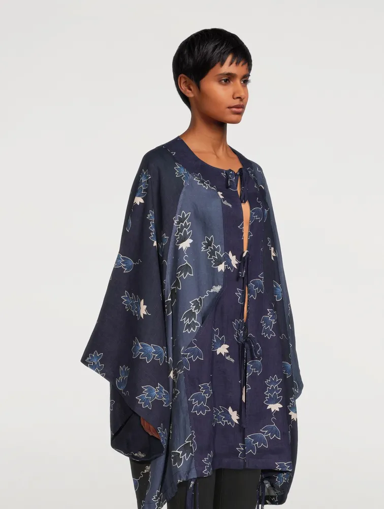 Paula's Ibiza Linen Kaftan Crocus Print