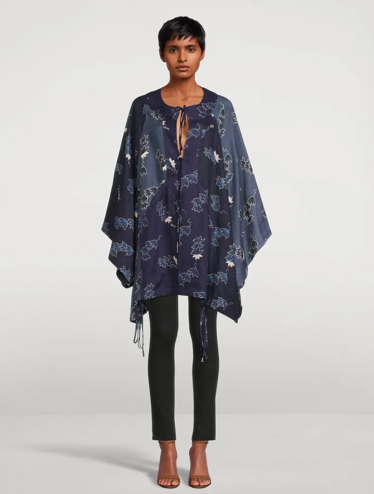 Paula's Ibiza Linen Kaftan Crocus Print