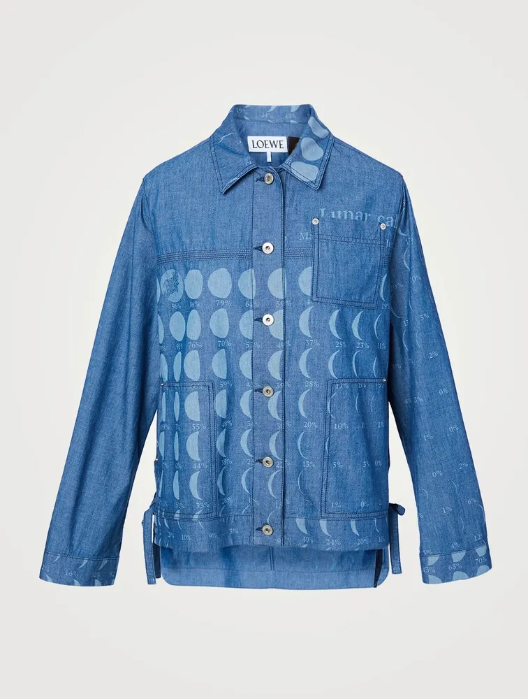 Paula's Ibiza Cotton Workwear Jacket Moon Print