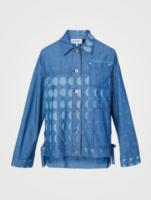 Paula's Ibiza Cotton Workwear Jacket Moon Print