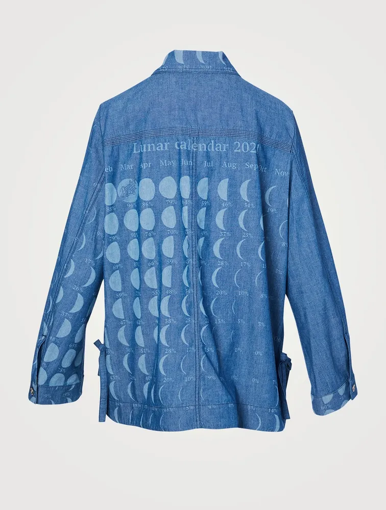 Paula's Ibiza Cotton Workwear Jacket Moon Print