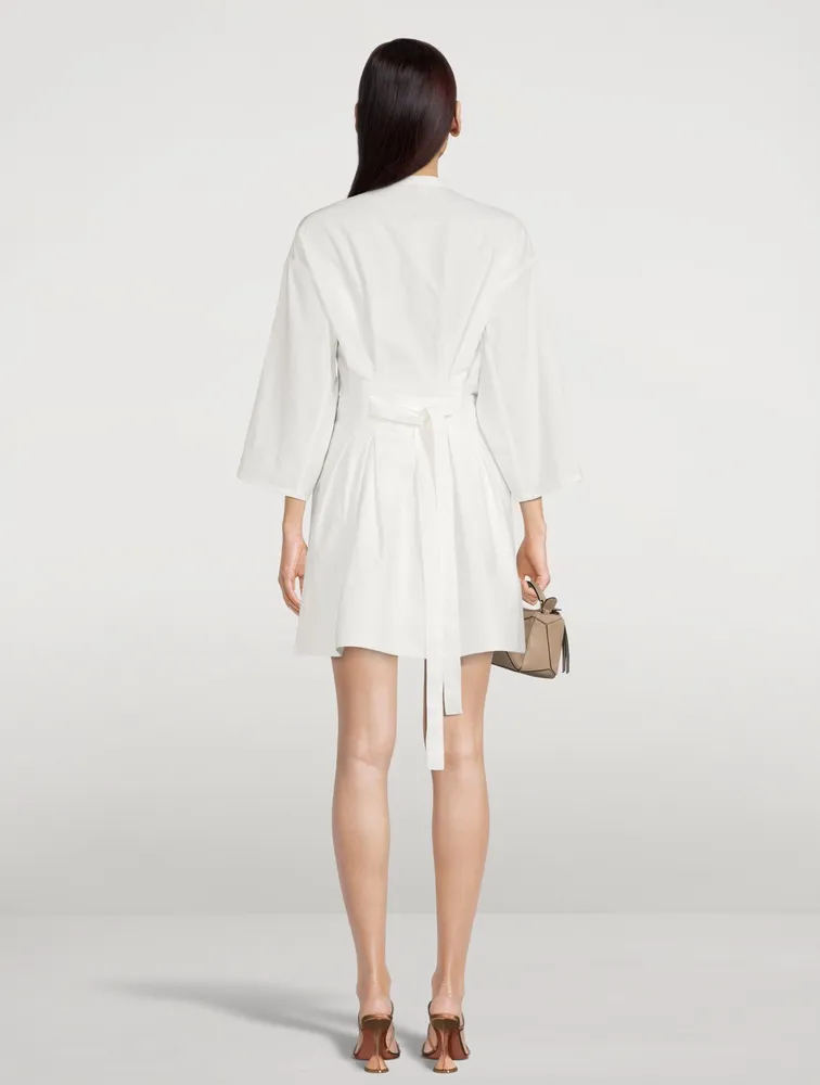 Paula's Ibiza Linen And Cotton Tie Mini Dress