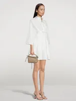 Paula's Ibiza Linen And Cotton Tie Mini Dress