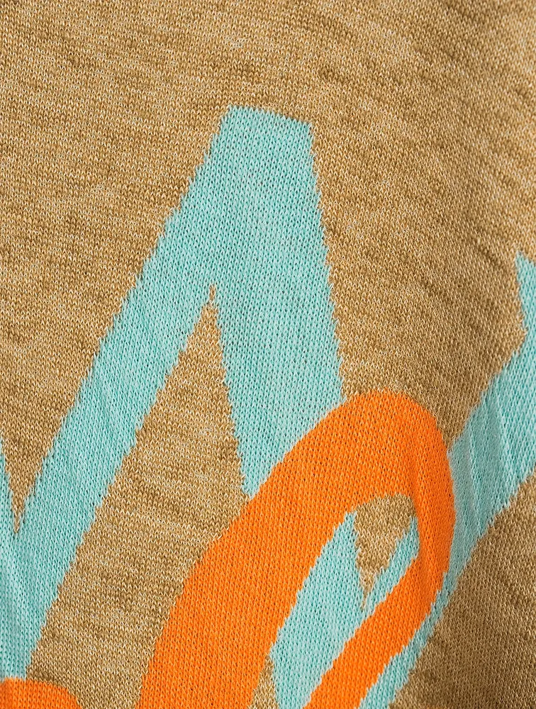 Paula's Ibiza Linen-Blend Logo Sweater