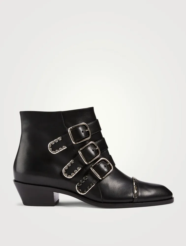 Idol Leather Boots With Buckles