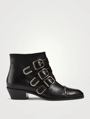 Idol Leather Boots With Buckles