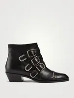 Idol Leather Boots With Buckles