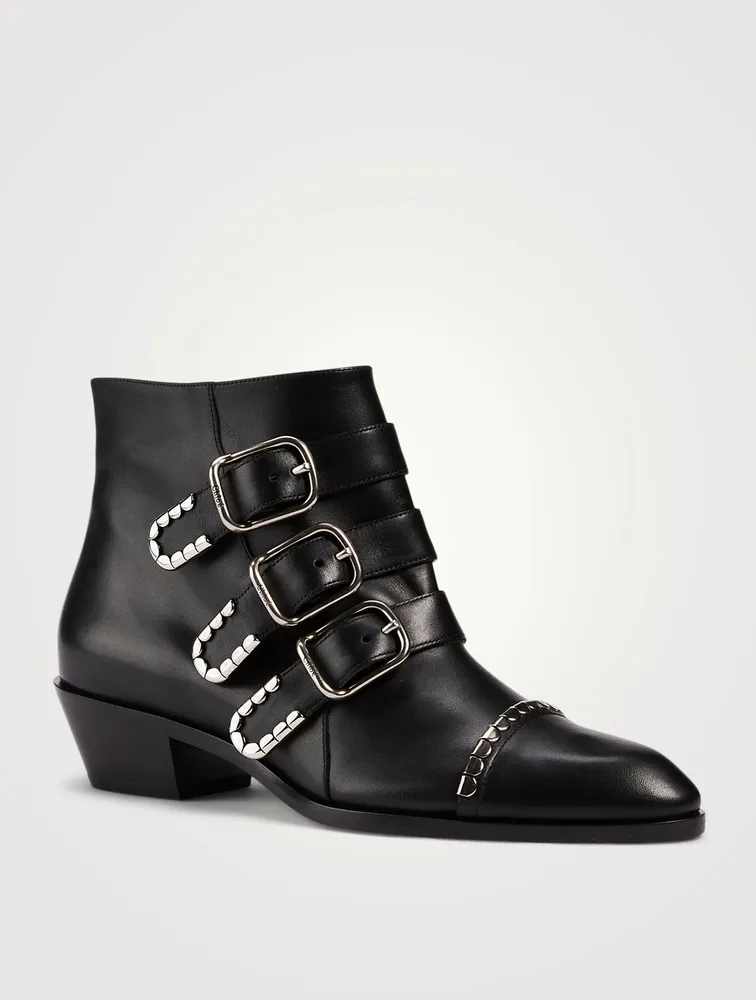 Idol Leather Boots With Buckles
